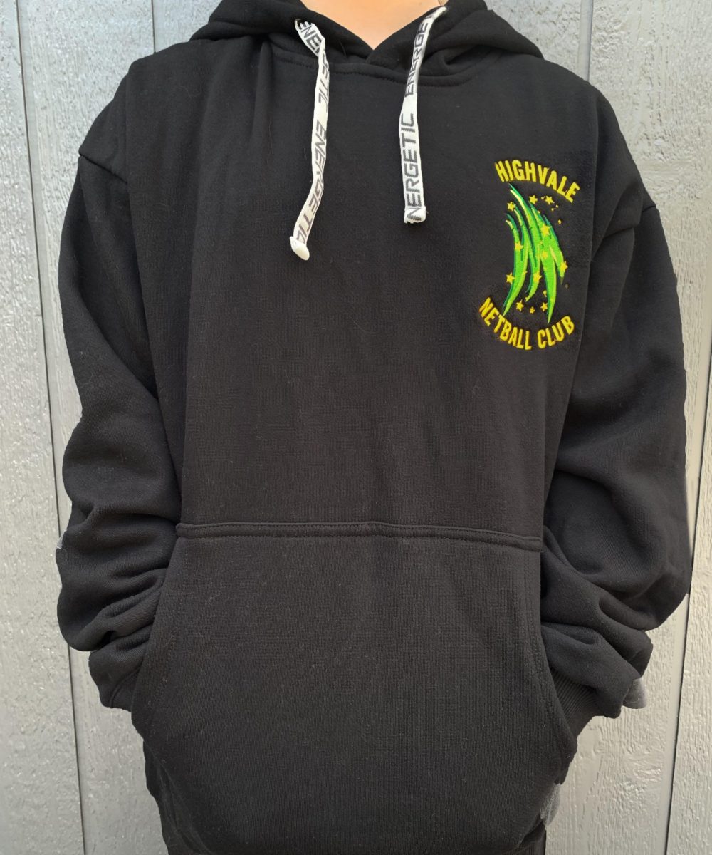 Child wearing Highvale Netball Club hoodie